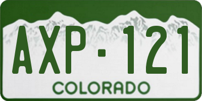 CO license plate AXP121