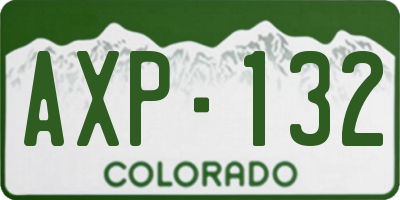 CO license plate AXP132