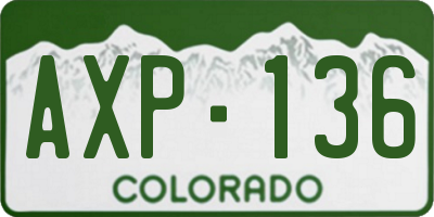 CO license plate AXP136
