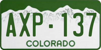 CO license plate AXP137