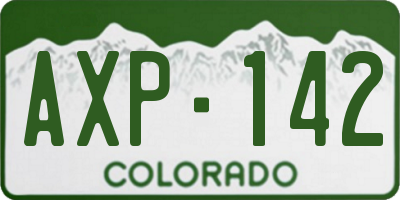 CO license plate AXP142