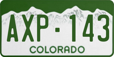 CO license plate AXP143