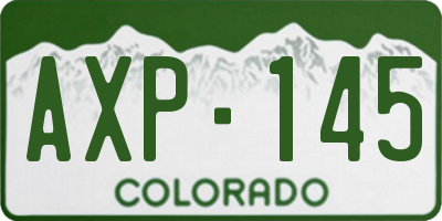 CO license plate AXP145