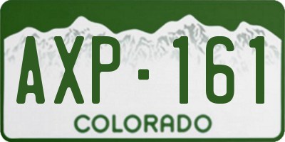 CO license plate AXP161