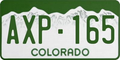 CO license plate AXP165