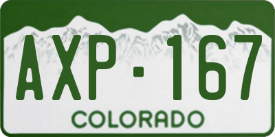 CO license plate AXP167
