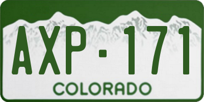 CO license plate AXP171