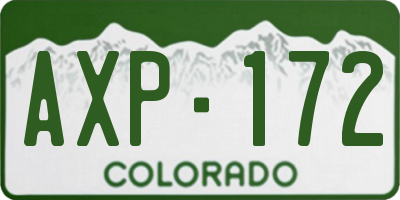 CO license plate AXP172