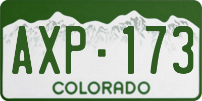 CO license plate AXP173