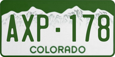 CO license plate AXP178