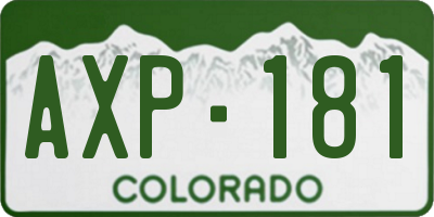 CO license plate AXP181