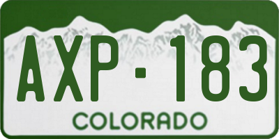 CO license plate AXP183