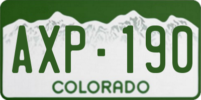CO license plate AXP190