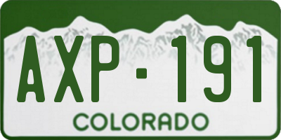 CO license plate AXP191