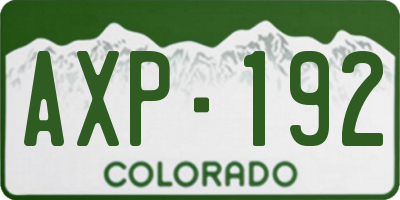 CO license plate AXP192