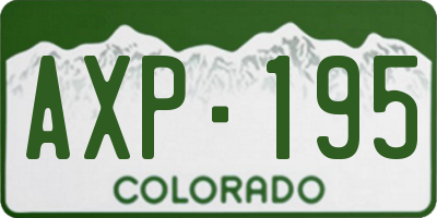 CO license plate AXP195