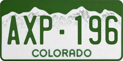 CO license plate AXP196