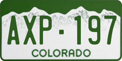 CO license plate AXP197