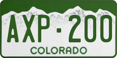 CO license plate AXP200