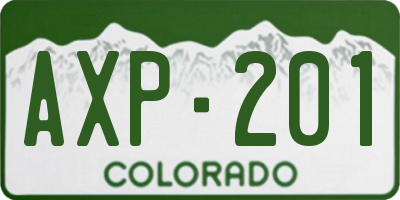 CO license plate AXP201