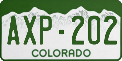 CO license plate AXP202