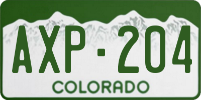 CO license plate AXP204