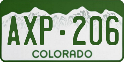 CO license plate AXP206