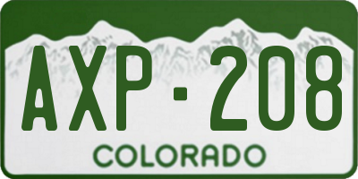 CO license plate AXP208