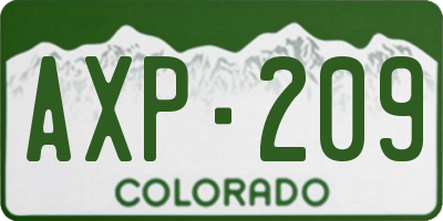 CO license plate AXP209