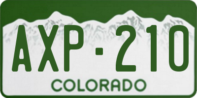 CO license plate AXP210