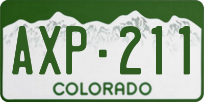 CO license plate AXP211