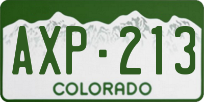 CO license plate AXP213
