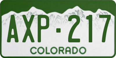 CO license plate AXP217