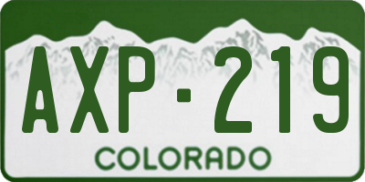 CO license plate AXP219