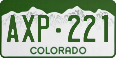CO license plate AXP221