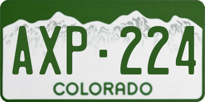 CO license plate AXP224