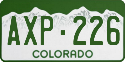 CO license plate AXP226