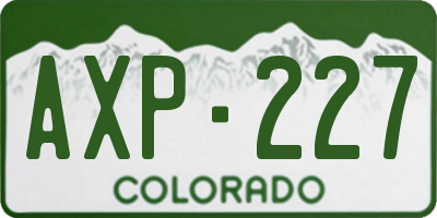 CO license plate AXP227