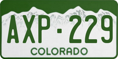CO license plate AXP229