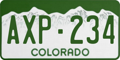 CO license plate AXP234