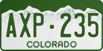 CO license plate AXP235