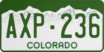 CO license plate AXP236