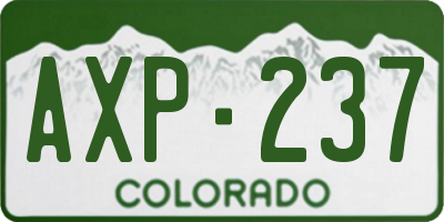 CO license plate AXP237