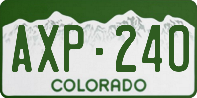 CO license plate AXP240