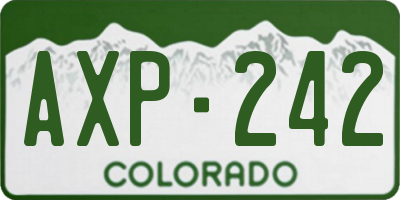 CO license plate AXP242