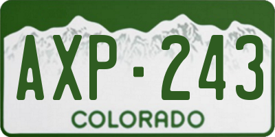CO license plate AXP243
