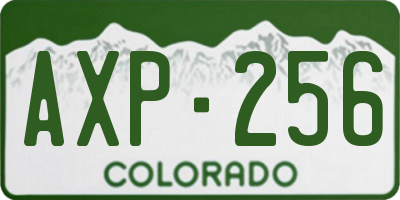 CO license plate AXP256