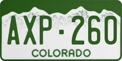 CO license plate AXP260