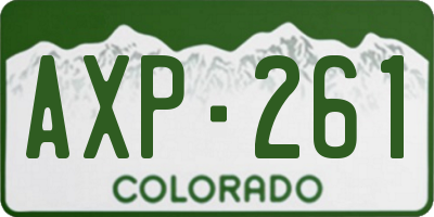 CO license plate AXP261