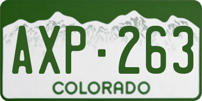 CO license plate AXP263